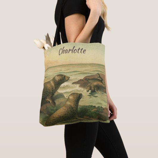 Leopardenseehunde, Vintage Wassertiere Meeresleben Tasche (Von Nahem)