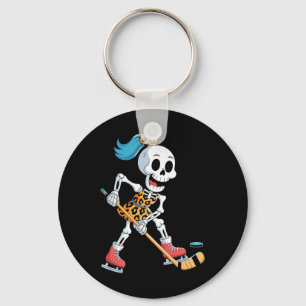 Leopardenskelett-Eishockey-Halloween-Kostüm Frauen Schlüsselanhänger