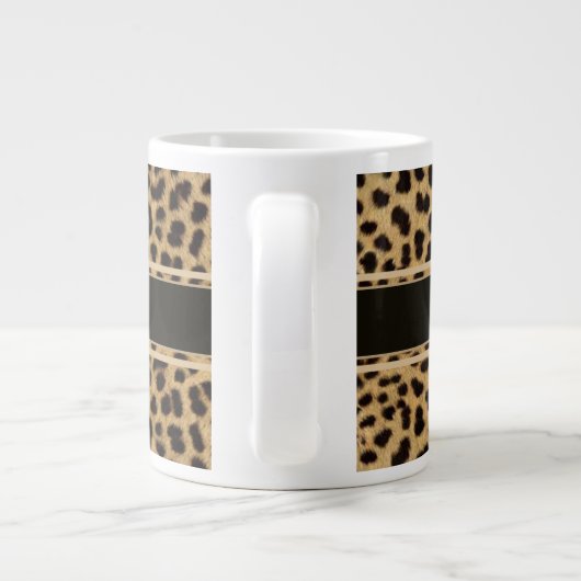 Leopardenspotdruck Personalisiert Jumbo-Tasse (Rückseite)