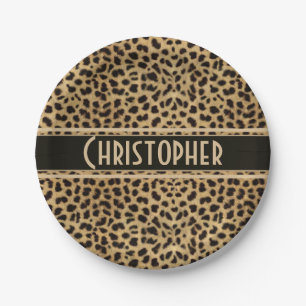 Leopardenspotdruck Personalisiert Pappteller