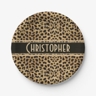 Leopardenspotdruck Personalisiert Pappteller