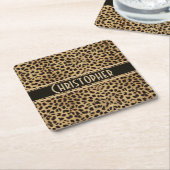 Leopardenspotdruck Personalisiert Rechteckiger Pappuntersetzer (angewinkelt)