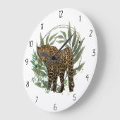 Leopardenstil Große Wanduhr (Winkel)