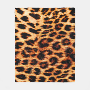 Leopardenstruktur, afrikanisches Tiermuster. Fleecedecke
