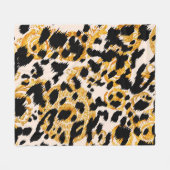 Leopardenstruktur: goldbarocke Muster. Fleecedecke (Vorderseite (Horizontal))