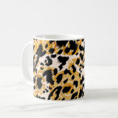 Leopardenstruktur: goldbarocke Muster. Kaffeetasse (Vorderseite Links)