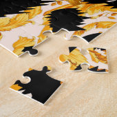 Leopardenstruktur: goldbarocke Muster. Puzzle (Seite)