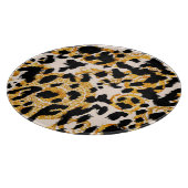 Leopardenstruktur: goldbarocke Muster. Schneidebrett (Ecke)