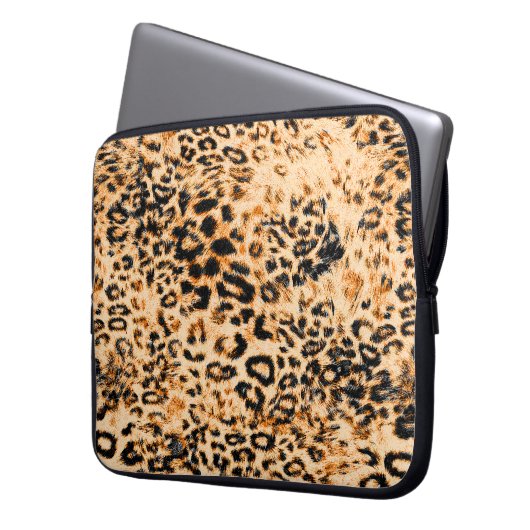 Leopardenstruktur, Leopardenmuster Laptopschutzhülle (Vorderseite Links)