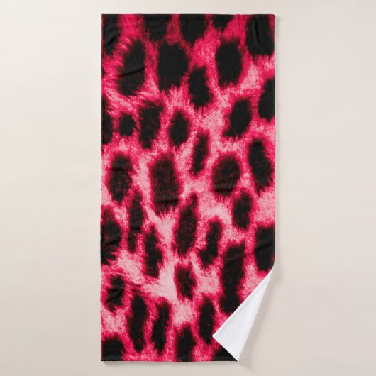 Leopardentextur in Schwarz und Rot Badehandtuch (Badehandtuch)