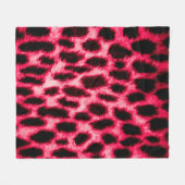 Leopardentextur in Schwarz und Rot Fleecedecke (Vorderseite (Horizontal))