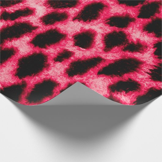 Leopardentextur in Schwarz und Rot Geschenkpapier (Ecke)