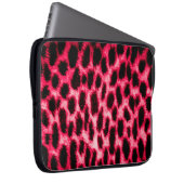 Leopardentextur in Schwarz und Rot Laptopschutzhülle (Vorne Rechts)