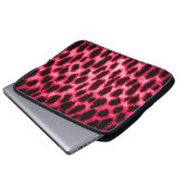 Leopardentextur in Schwarz und Rot Laptopschutzhülle (Vorne Knopf)