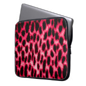 Leopardentextur in Schwarz und Rot Laptopschutzhülle (Vorderseite Links)