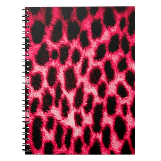 Leopardentextur in Schwarz und Rot Notizblock (Vorderseite)