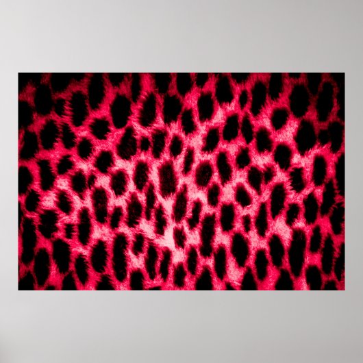 Leopardentextur in Schwarz und Rot Poster (Vorne)