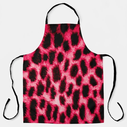 Leopardentextur in Schwarz und Rot Schürze (Vorderseite)