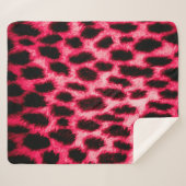 Leopardentextur in Schwarz und Rot Sherpadecke (Vorderseite (Horizontal))