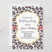 Leopardenweibchen zum Geburtstag Einladung (Vorderseite)