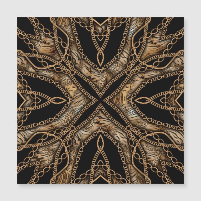Leopardfell & Schmuck Magnetkarte (Vorderseite)