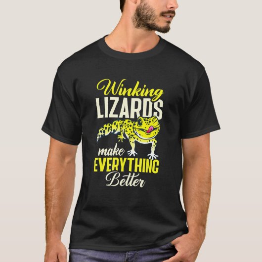 Leopardgecko Echse Reptil Herpetologe T-Shirt (Vorderseite)
