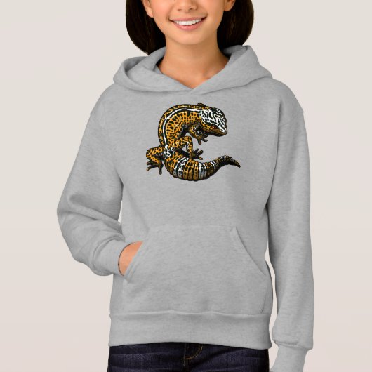 Leopardgecko-Eidechsen-Reptil Hoodie (Vorderseite)