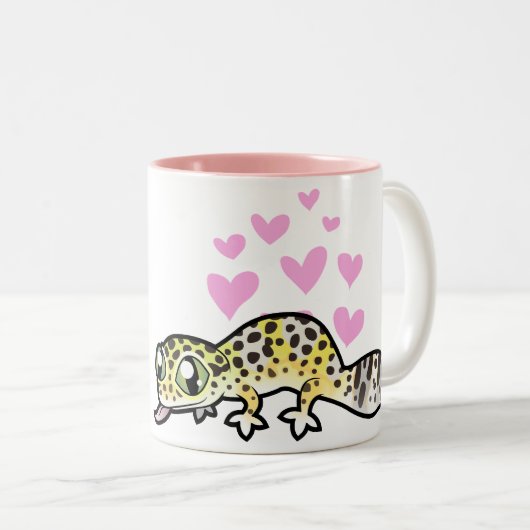 Leopardgecko-Liebe Zweifarbige Tasse (VorderseiteRechts)