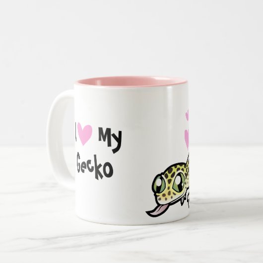 Leopardgecko-Liebe Zweifarbige Tasse (Vorderseite Links)
