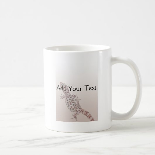 Leopardgepunkteter Gecko auf Sand Kaffeetasse (Rechts)