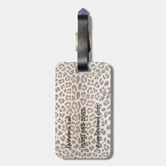 Leopardhaar Gepäckanhänger (Rückseite vertikal)