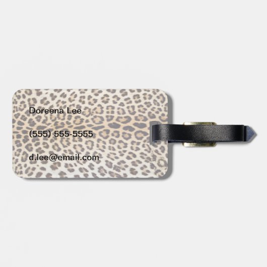 Leopardhaar Gepäckanhänger (Rückseite horizontal)