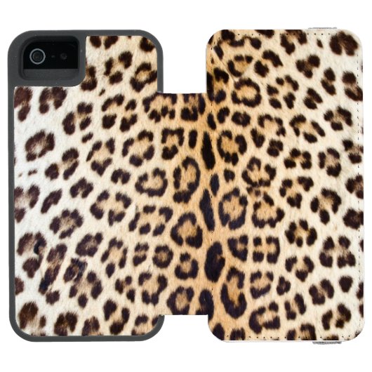 Leopardhaar Incipio iPhone Geldbeutel-Hülle (Folio Geöffnet)