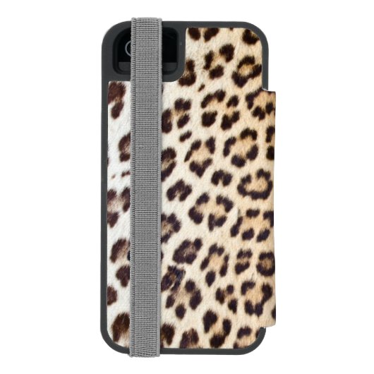Leopardhaar Incipio iPhone Geldbeutel-Hülle (Folio Rückseite)