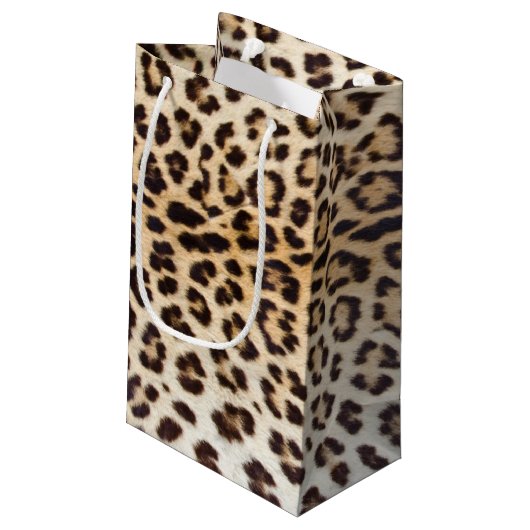 Leopardhaar Kleine Geschenktüte (Rückseite Schrägansicht)