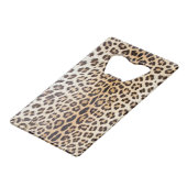 Leopardhaar Kreditkarten Flaschenöffner (Vorderseite Schrägansicht)