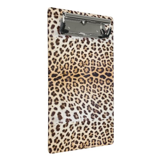 Leopardhaar Mini Klemmbrett (Schrägansicht)