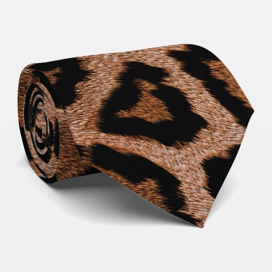 Leopardhautmuster Krawatte (Gerollt)