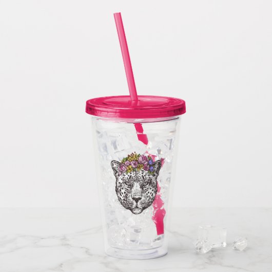 Leopardhippie-Chic Acryltrinkbecher (Vorderseite Ice)