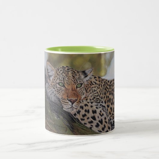 Leopardkaffee-Tasse Zweifarbige Tasse (Mittel)