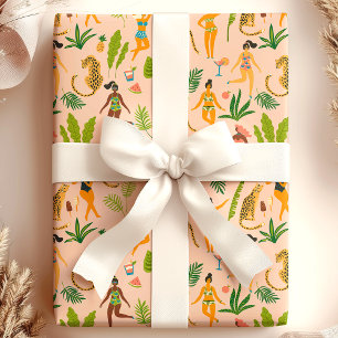 Leopardkatze Tropischer Stammesafrikanischer Dschu Geschenkpapier