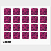 leopardmusthotpink.png quadratischer aufkleber (Blatt)