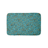 Leopardprint auf gemütlicher blauer Badematte (Vorderseite)