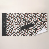 Leopardprint Ersttypografie Moderne Terrakotta Badehandtuch (Badehandtuch)