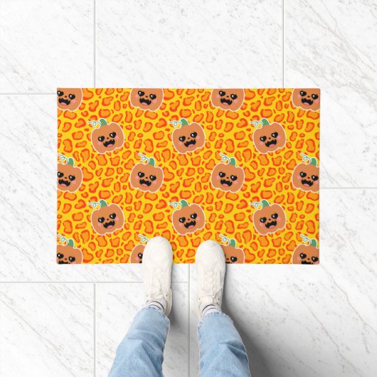 Leopardprint Halloween-Muster Fußmatte (Indoor)