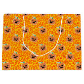Leopardprint Halloween-Muster Große Geschenktüte (Vorderseite)