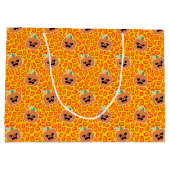 Leopardprint Halloween-Muster Große Geschenktüte (Rückseite)