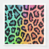 Leopardregenbogen BG Serviette (Vorderseite)