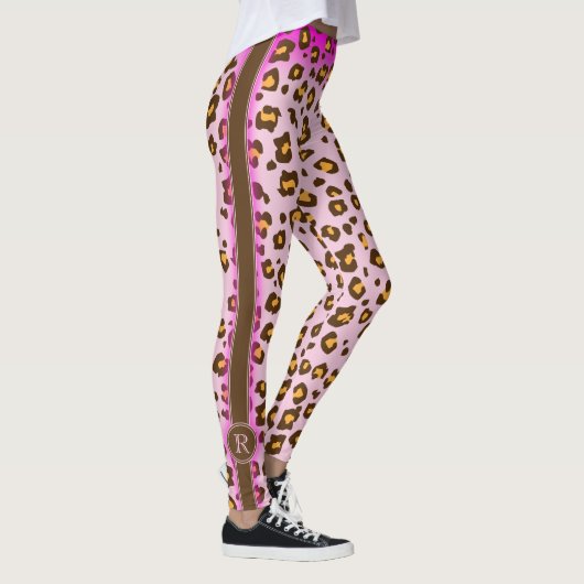 Leopardrosa Tiermuster-Leggings Leggings (Rechts)