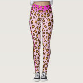 Leopardrosa Tiermuster-Leggings Leggings (Vorderseite)